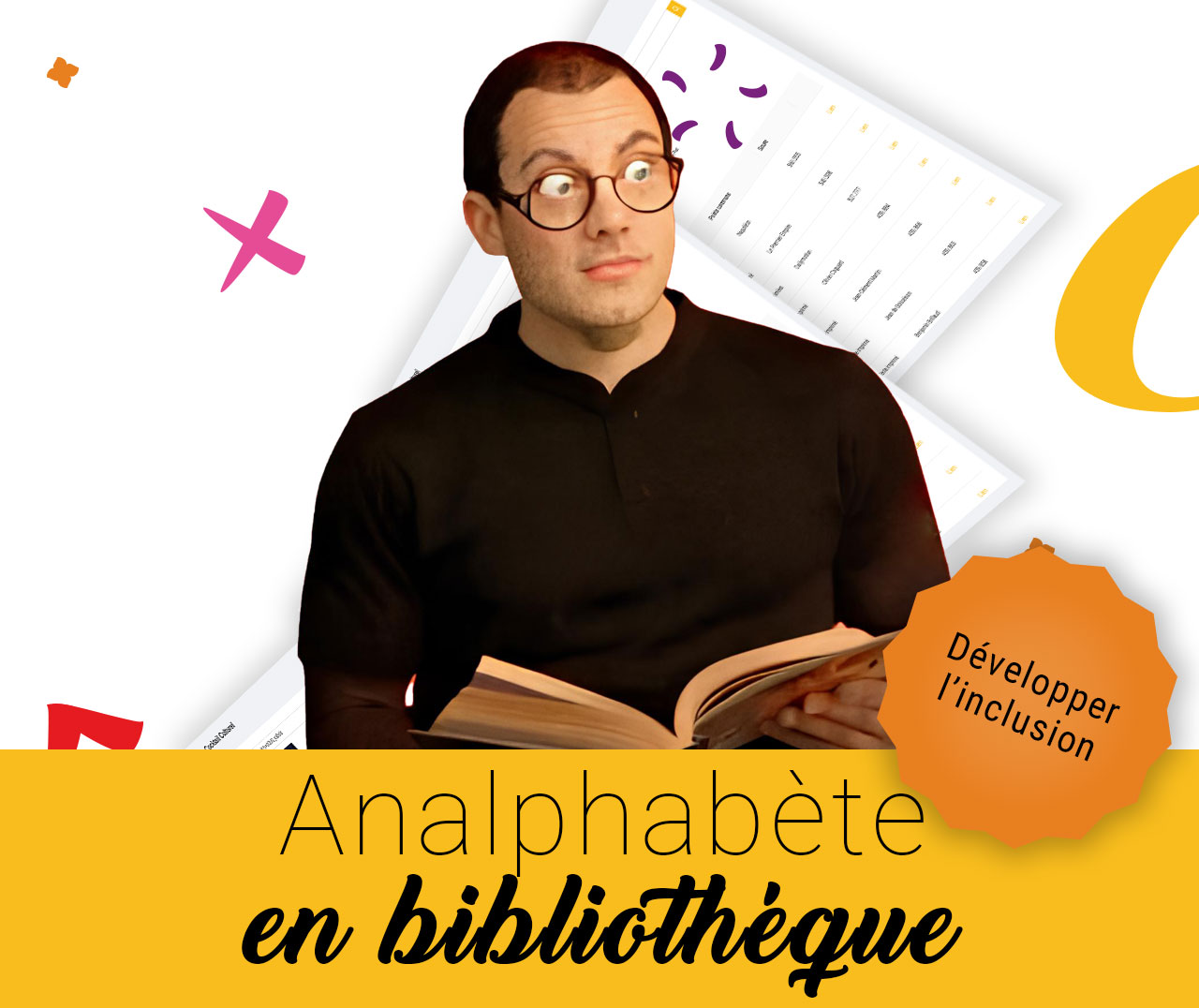 Analphabète en bibliothèque